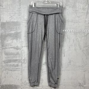 Lululemon Base Runner Pants III Tonka Stripe Gray Heathered Slate Size M Fleece